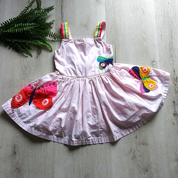 Mini Boden Other - Mini Boden Pink Butterfly Applique Sun Dress